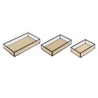 Conjunto De Bandejas De Metal E Vidro 3 Pcs G 25 X 14 X 4cm |